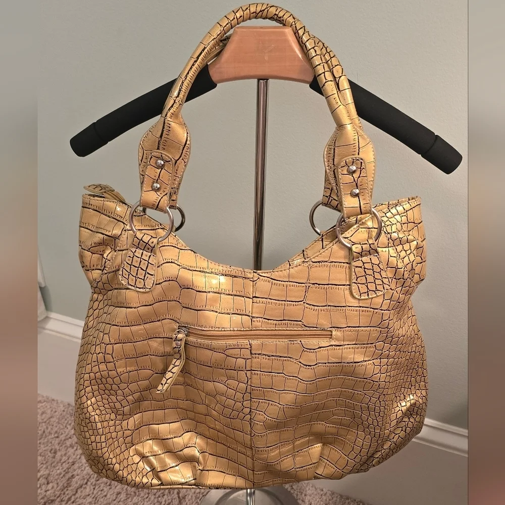 Large Unique Gold and Black Women's Handbag (1206)